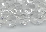 CNG7212 15.5 inches 10mm faceted nuggets white crystal beads