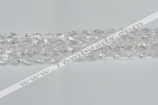 CNG7213 15.5 inches 12mm faceted nuggets white crystal beads