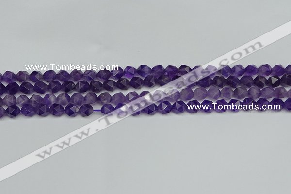 CNG7220 15.5 inches 6mm faceted nuggets amethyst gemstone beads