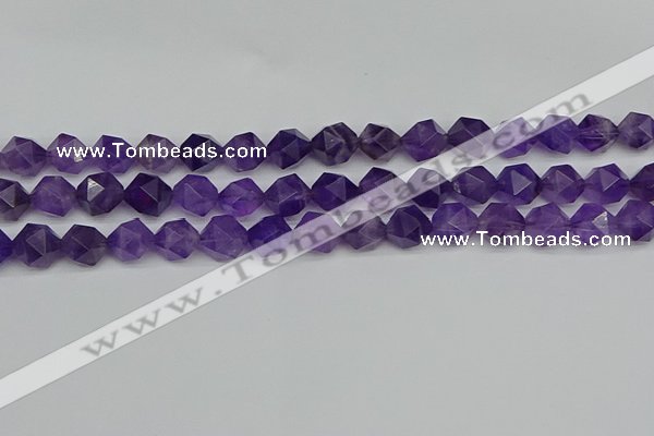 CNG7222 15.5 inches 10mm faceted nuggets amethyst gemstone beads