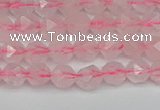 CNG7225 15.5 inches 6mm faceted nuggets rose quartz beads