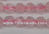 CNG7226 15.5 inches 8mm faceted nuggets rose quartz beads