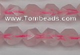 CNG7227 15.5 inches 10mm faceted nuggets rose quartz beads