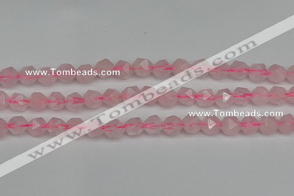 CNG7228 15.5 inches 12mm faceted nuggets rose quartz beads