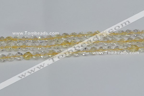 CNG7230 15.5 inches 6mm faceted nuggets citrine gemstone beads