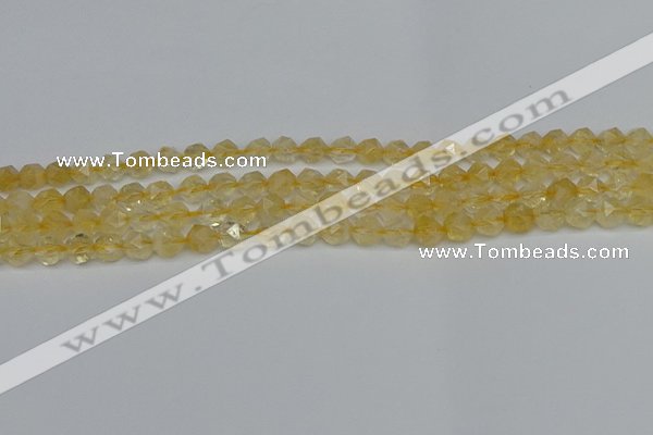 CNG7235 15.5 inches 6mm faceted nuggets citrine beads wholesale