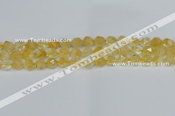 CNG7237 15.5 inches 10mm faceted nuggets citrine beads wholesale