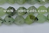 CNG7240 15.5 inches 6mm faceted nuggets green rutilated quartz beads