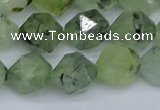 CNG7242 15.5 inches 10mm faceted nuggets green rutilated quartz beads