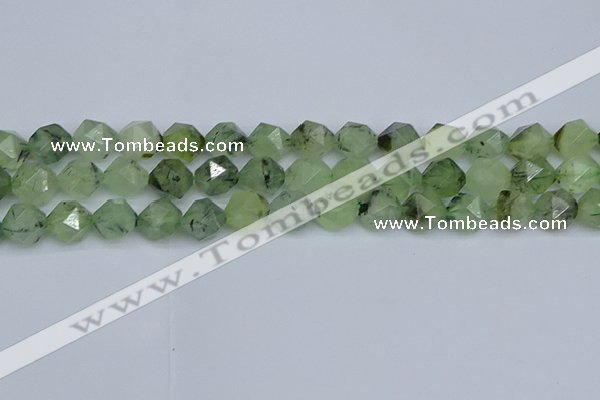 CNG7242 15.5 inches 10mm faceted nuggets green rutilated quartz beads