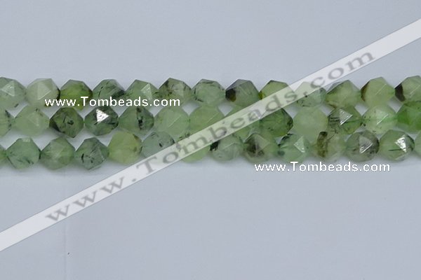 CNG7243 15.5 inches 12mm faceted nuggets green rutilated quartz beads