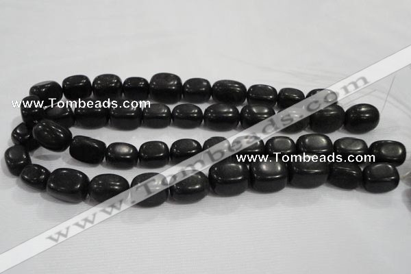 CNG726 15.5 inches 15*20mm nuggets black stone beads wholesale