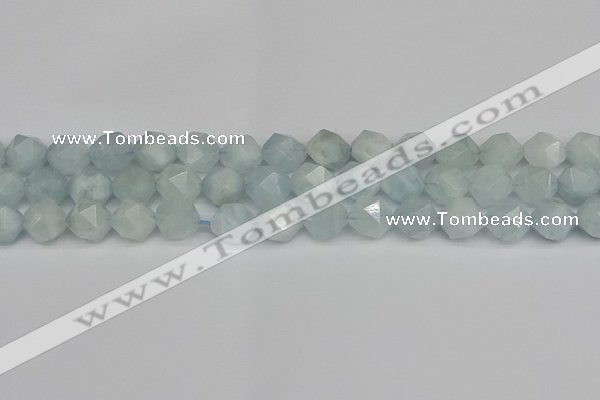 CNG7262 15.5 inches 10mm faceted nuggets aquamarine beads