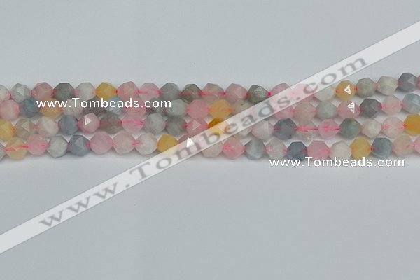 CNG7266 15.5 inches 8mm faceted nuggets morganite beads