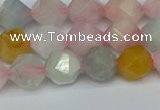 CNG7267 15.5 inches 10mm faceted nuggets morganite beads