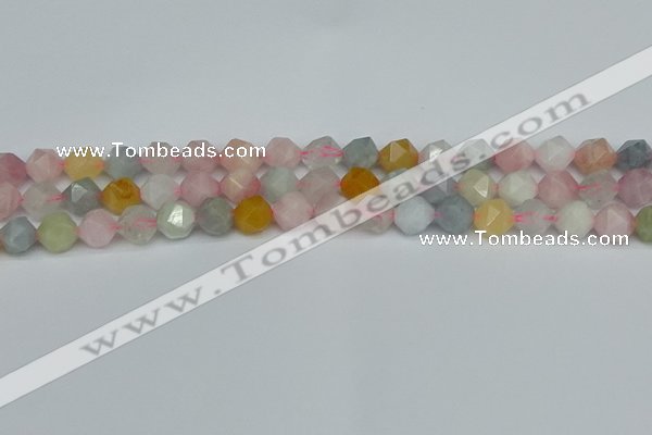 CNG7267 15.5 inches 10mm faceted nuggets morganite beads