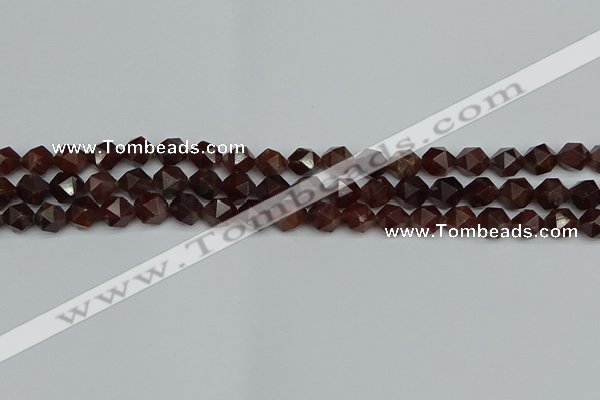 CNG7270 15.5 inches 6mm faceted nuggets orange garnet beads