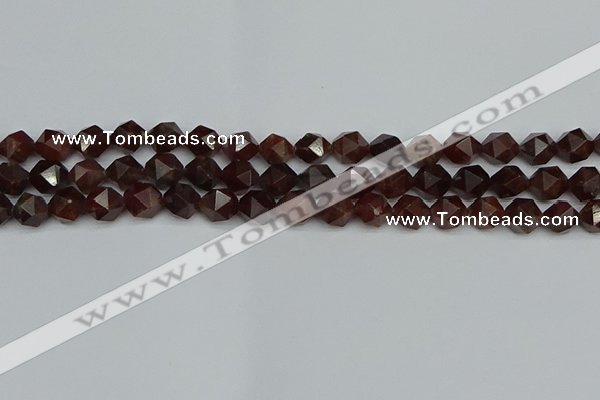 CNG7271 15.5 inches 8mm faceted nuggets orange garnet beads