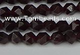 CNG7275 15.5 inches 6mm faceted nuggets red garnet beads