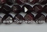 CNG7276 15.5 inches 8mm faceted nuggets red garnet beads