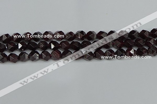 CNG7278 15.5 inches 12mm faceted nuggets red garnet beads