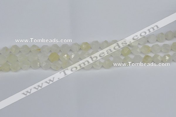 CNG7286 15.5 inches 8mm faceted nuggets white moonstone beads