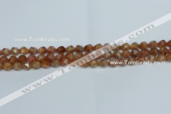 CNG7295 15.5 inches 6mm faceted nuggets sunstone beads