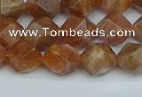 CNG7296 15.5 inches 8mm faceted nuggets sunstone beads