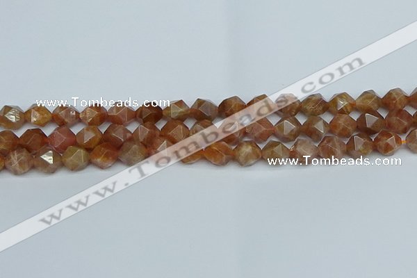 CNG7296 15.5 inches 8mm faceted nuggets sunstone beads