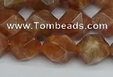 CNG7297 15.5 inches 10mm faceted nuggets sunstone beads