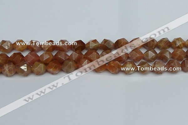 CNG7297 15.5 inches 10mm faceted nuggets sunstone beads