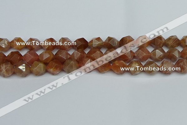 CNG7298 15.5 inches 12mm faceted nuggets sunstone beads