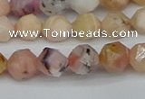 CNG7300 15.5 inches 6mm faceted nuggets pink opal gemstone beads