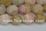 CNG7301 15.5 inches 8mm faceted nuggets pink opal gemstone beads