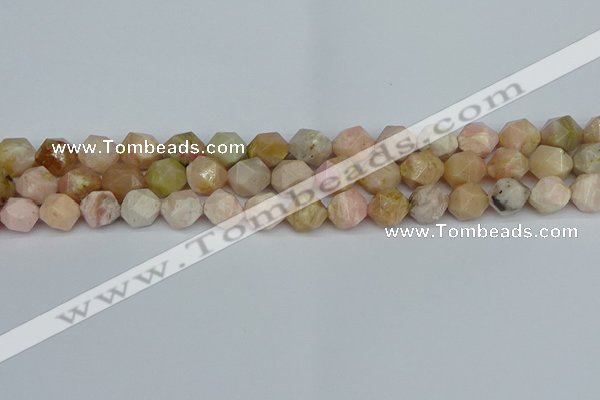 CNG7301 15.5 inches 8mm faceted nuggets pink opal gemstone beads