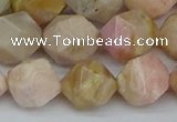 CNG7303 15.5 inches 12mm faceted nuggets pink opal gemstone beads