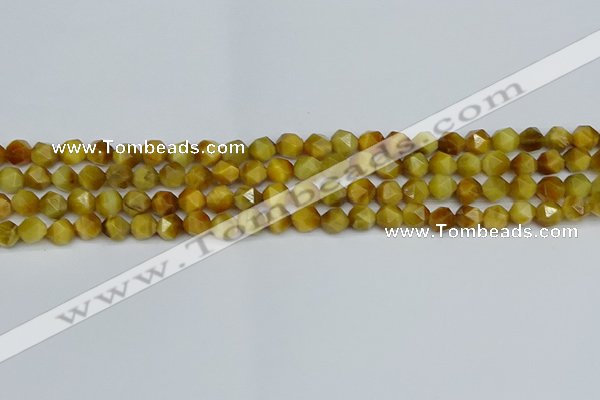 CNG7305 15.5 inches 6mm faceted nuggets golden tiger eye beads