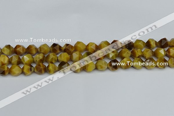 CNG7307 15.5 inches 10mm faceted nuggets golden tiger eye beads