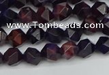 CNG7315 15.5 inches 6mm faceted nuggets purple tiger eye beads