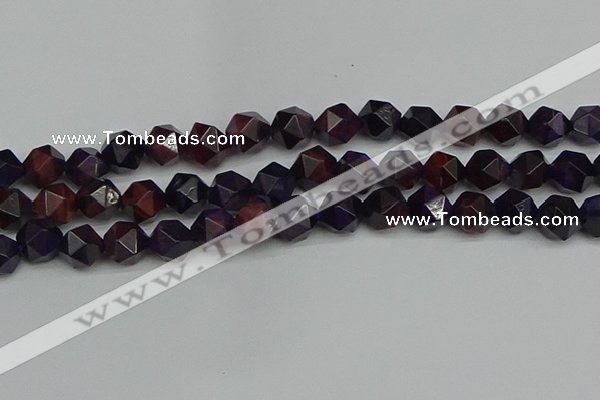 CNG7318 15.5 inches 12mm faceted nuggets purple tiger eye beads