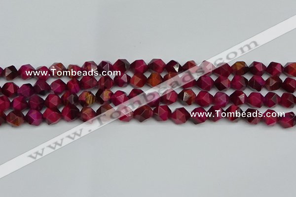 CNG7321 15.5 inches 8mm faceted nuggets red tiger eye beads