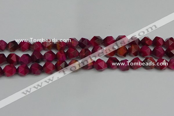 CNG7323 15.5 inches 12mm faceted nuggets red tiger eye beads