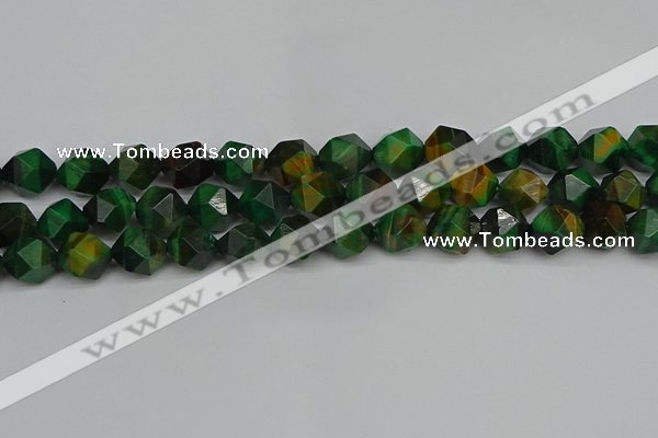 CNG7327 15.5 inches 10mm faceted nuggets green tiger eye beads