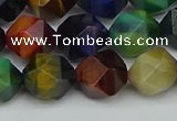 CNG7333 15.5 inches 12mm faceted nuggets mixed tiger eye beads