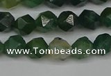 CNG7336 15.5 inches 8mm faceted nuggets moss agate beads