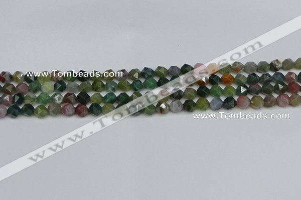 CNG7340 15.5 inches 6mm faceted nuggets Indian agate beads