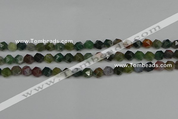 CNG7341 15.5 inches 8mm faceted nuggets Indian agate beads