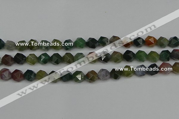 CNG7342 15.5 inches 10mm faceted nuggets Indian agate beads