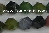 CNG7343 15.5 inches 12mm faceted nuggets Indian agate beads