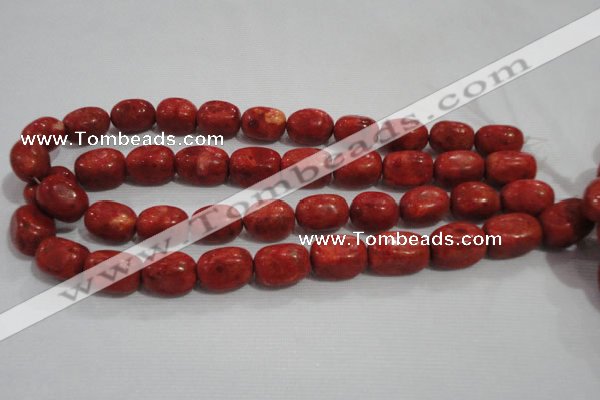 CNG735 15.5 inches 13*18mm nuggets sponge coral beads wholesale